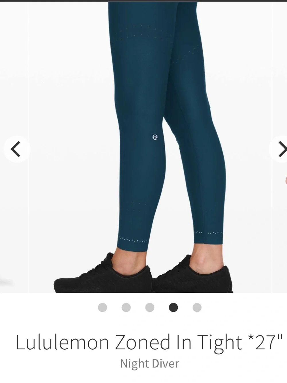 Lululemon Zoned in tight 27” night diver $148 size 10